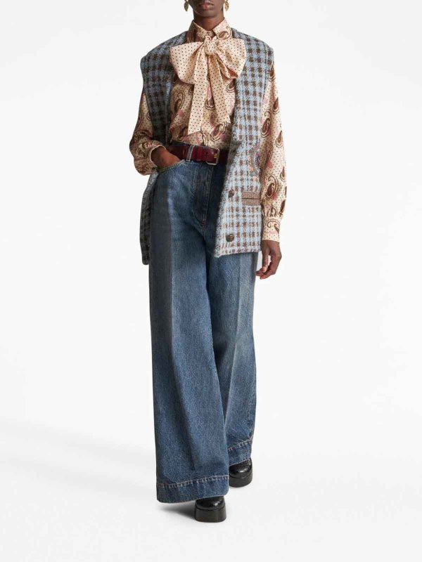 ETRO: vests online - Checked wool blend vest