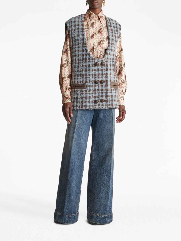 The Best Shops ETRO: vests - Checked wool blend vest