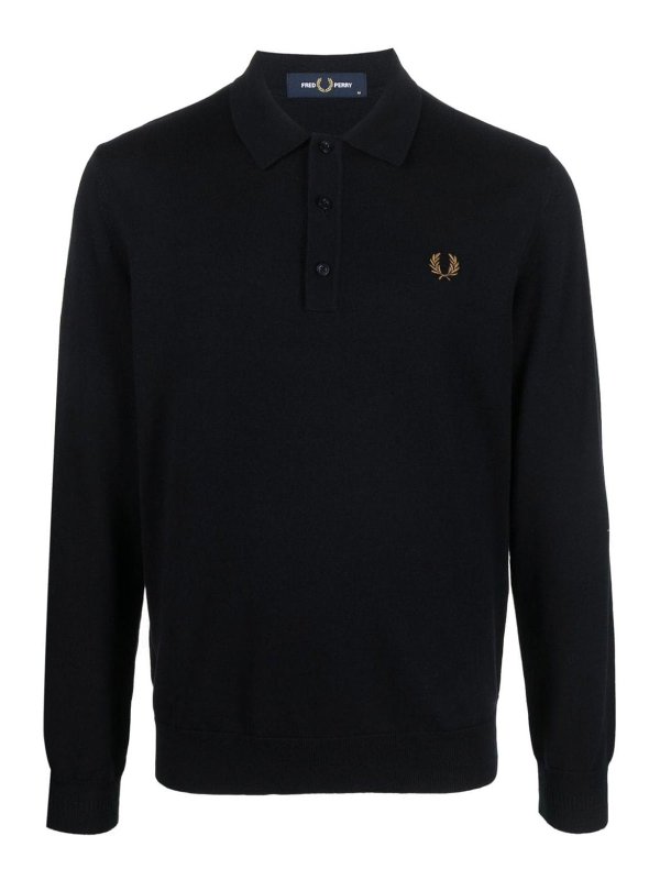 FRED PERRY: polo shirts - Logo wool blend polo shirt