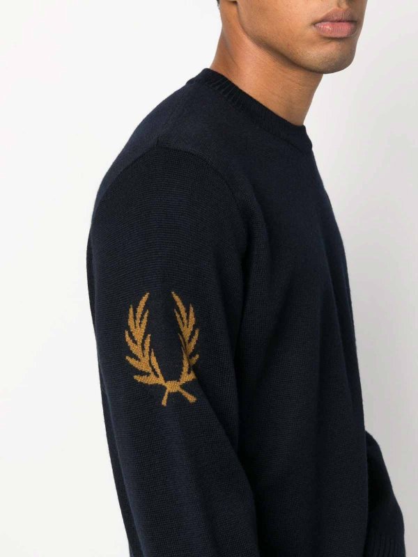 FRED PERRY: crew necks online - Logo wool blend jumper