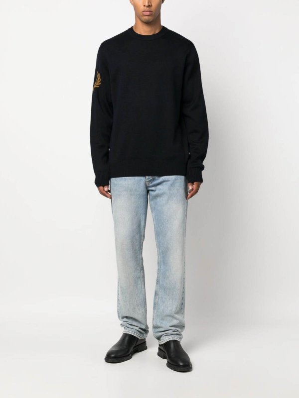 Logo wool blend jumper shop online: FRED PERRY
