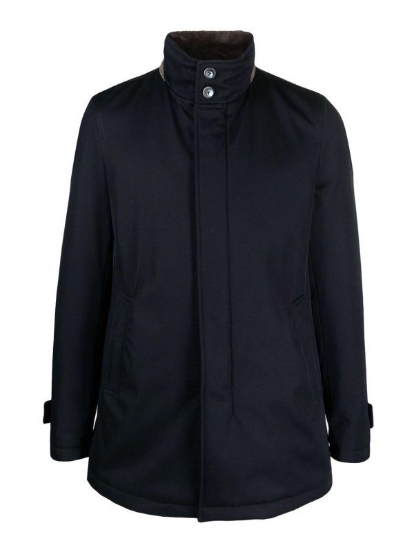 HERNO: casual jackets - Stand-up collar wool jacket