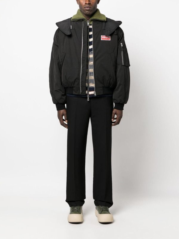 【送料&関税込】Kenzo Technical Fabric Hooded Jacket Kenzo Hooded bomber jacket - Black - Men | FD65BL1439NK99