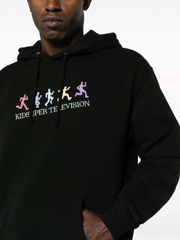 KidSuper logo-print Cotton Blend Hoodie - Black