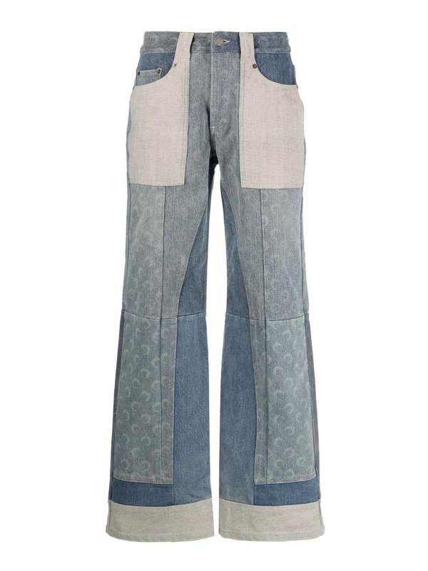 MARINE SERRE: ブーツカットジーンズ - ブーツカットジーンズ - デニム