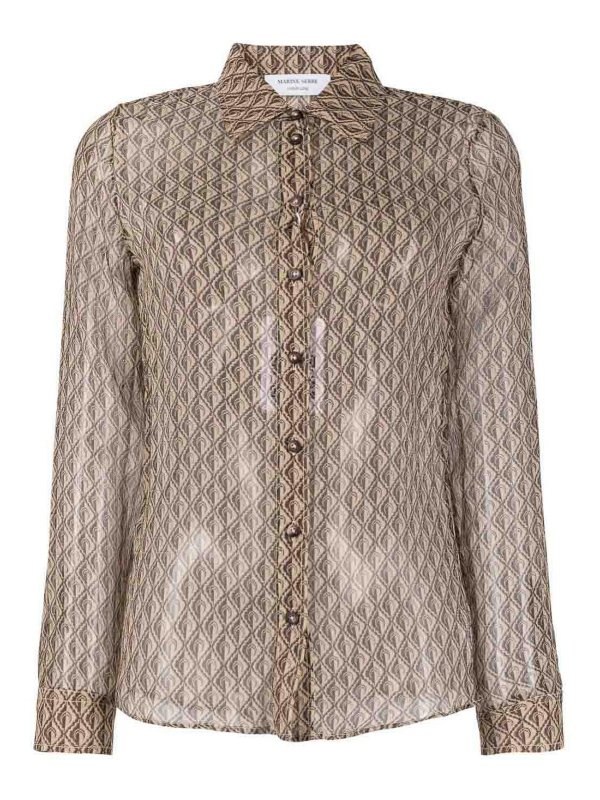 MARINE SERRE: Hemden - Hemd - Beige