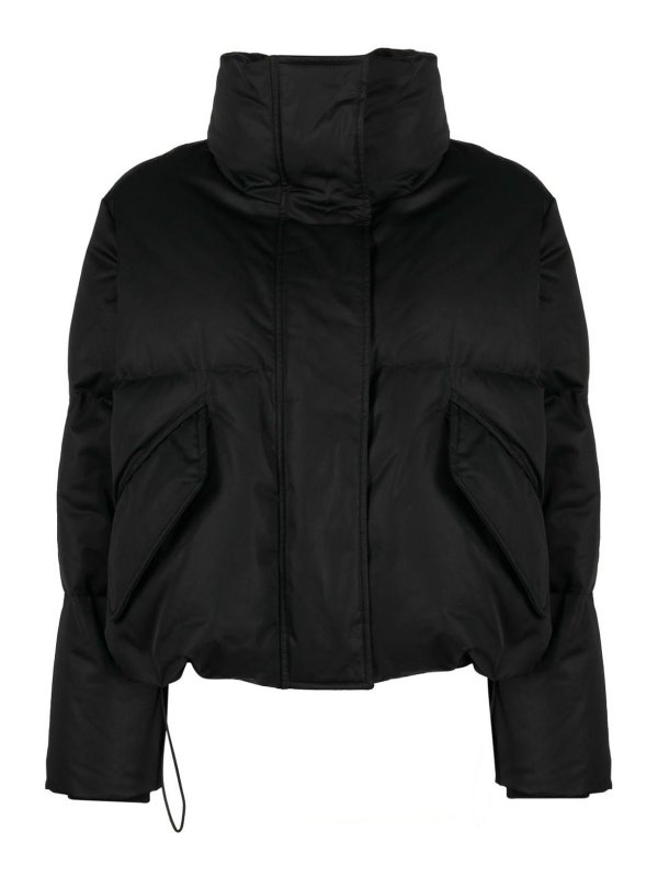 MM6 MAISON MARGIELA: casual jackets - High-neck cropped puffer jacket