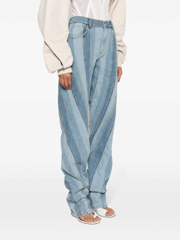 Light blue straight-leg jeans shop online: MUGLER