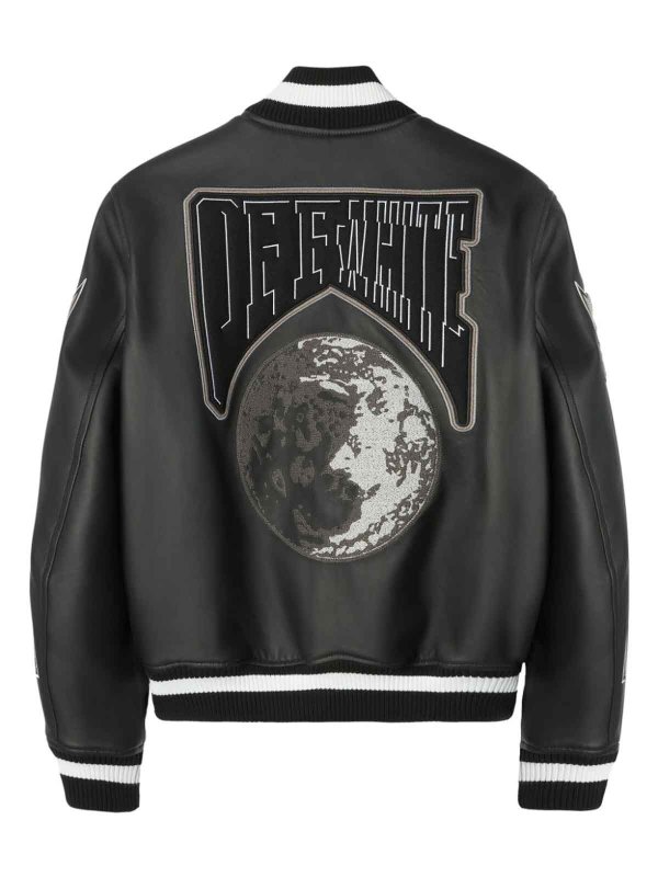 The Best Shops OFF-WHITE: casual jackets - Leather varsity jacket