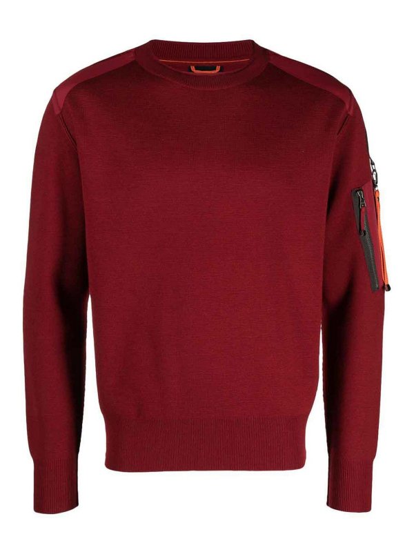 PARAJUMPERS: Strickpullover mit Rundhalsausschnitt - Rundhalspullover - Rot