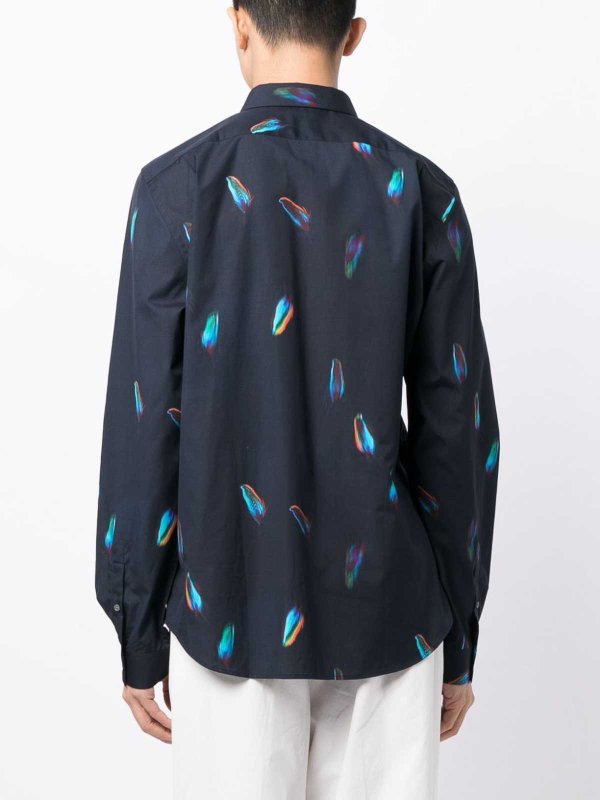 PAUL SMITH: shirts online - Navy blue feather shirt