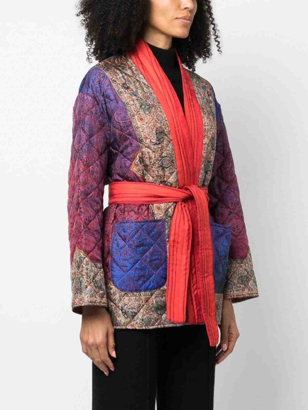 Pierre Louis Mascia Silk Blend Kimono Jacket in Red