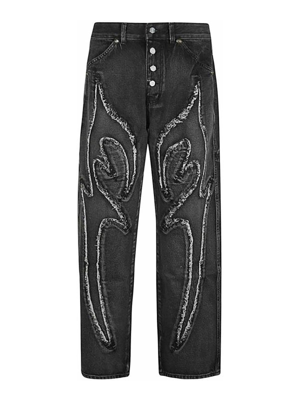 THUG CLUB: ブーツカットジーンズ - ブーツカットジーンズ - 黒