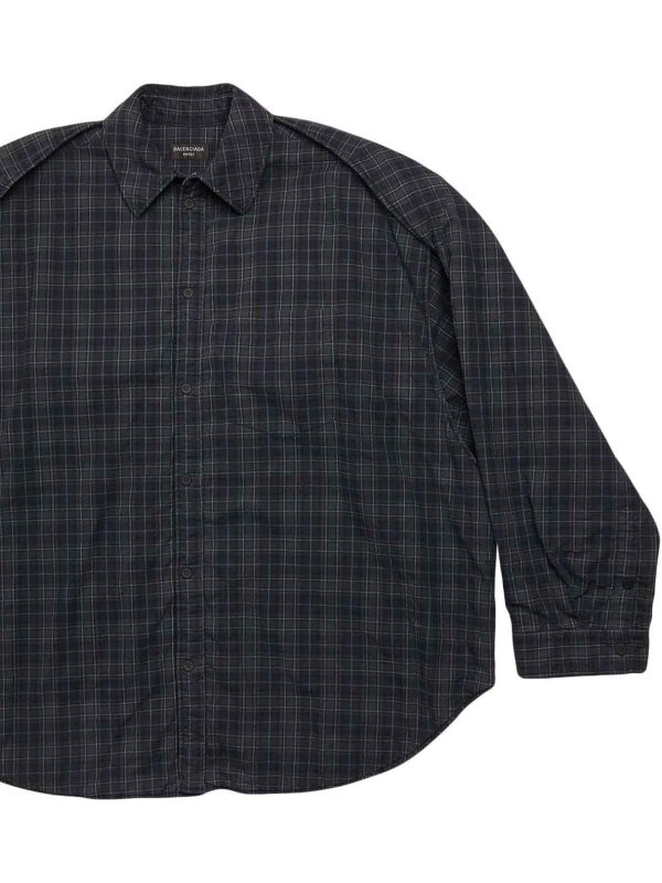 The Best Shops BALENCIAGA: shirts - Checked flannel shirt
