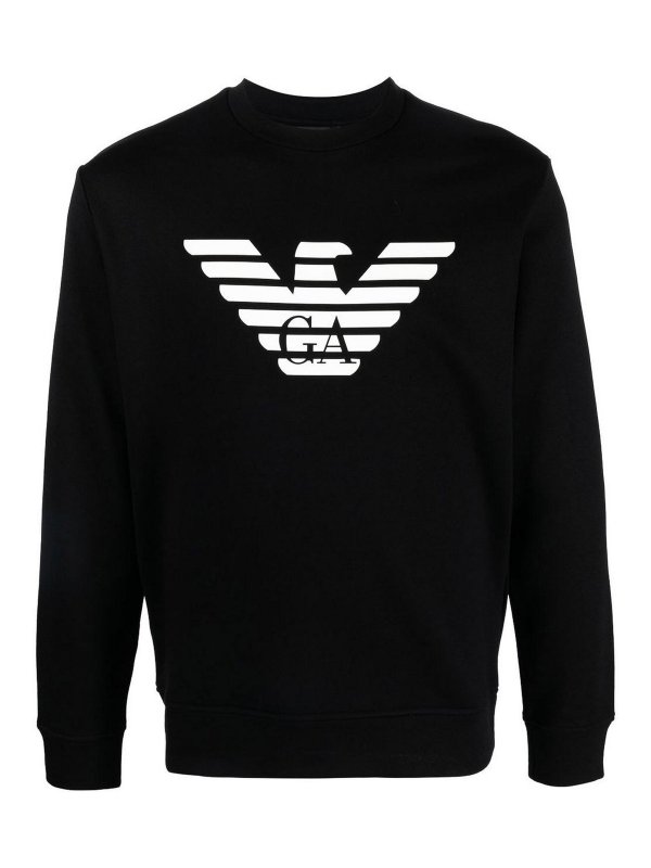EMPORIO ARMANI: Sweatshirts & Sweaters - Logo cotton blend sweatshirt