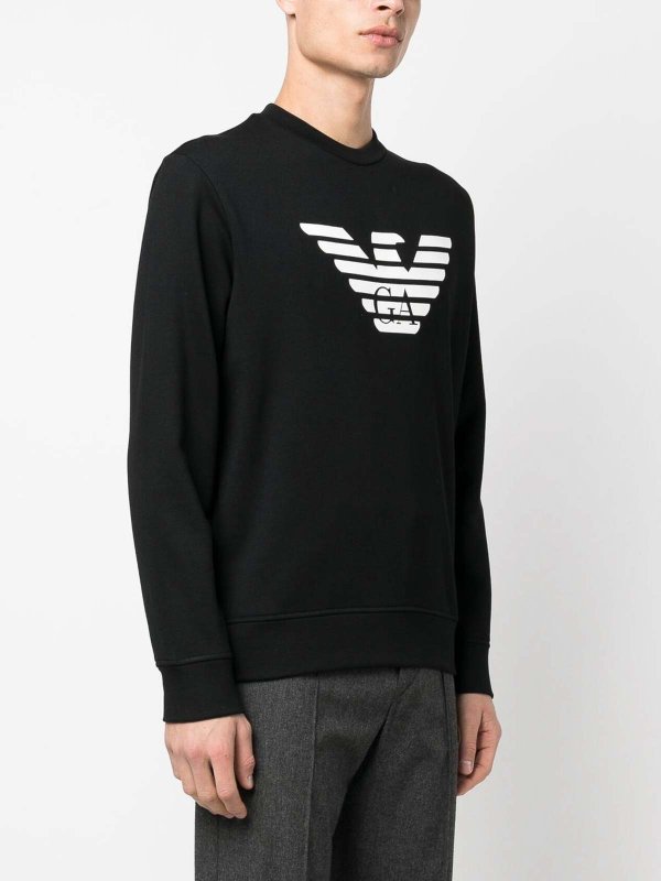 Logo cotton blend sweatshirt shop online: EMPORIO ARMANI