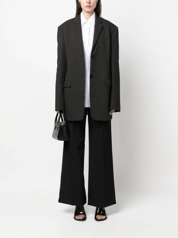 Wide leg wool trousers shop online: LANVIN