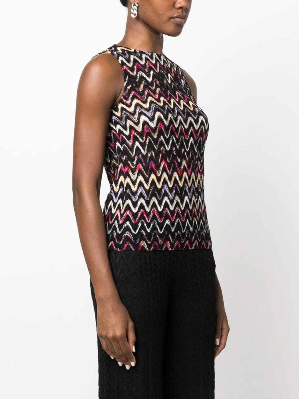 Zig zag pattern wool blend sleeveless top shop online: MISSONI