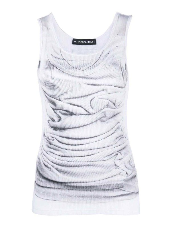 Tops & Tank tops Y/Project - Printed tank top - TS84S25WHITE