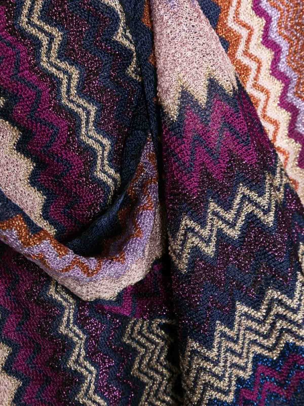 Wool and viscose chevron bag with lurex Multicoloured