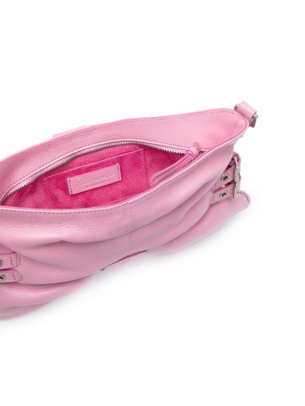 Butterfly Small Leather Shoulder Bag in Pink - Blumarine