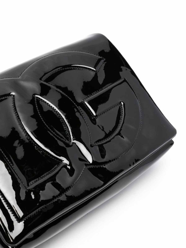 DOLCE & GABBANA: borse a tracolla online - Borsa in vernice con logo Dg