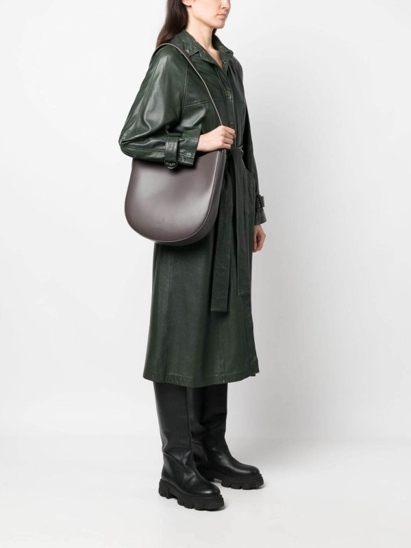 Half round leather shoulder bag shop online: CLOSED