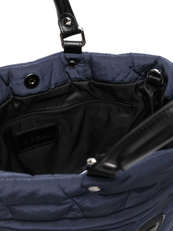 HOGAN: cross body bags online - Navy blue quilted tote