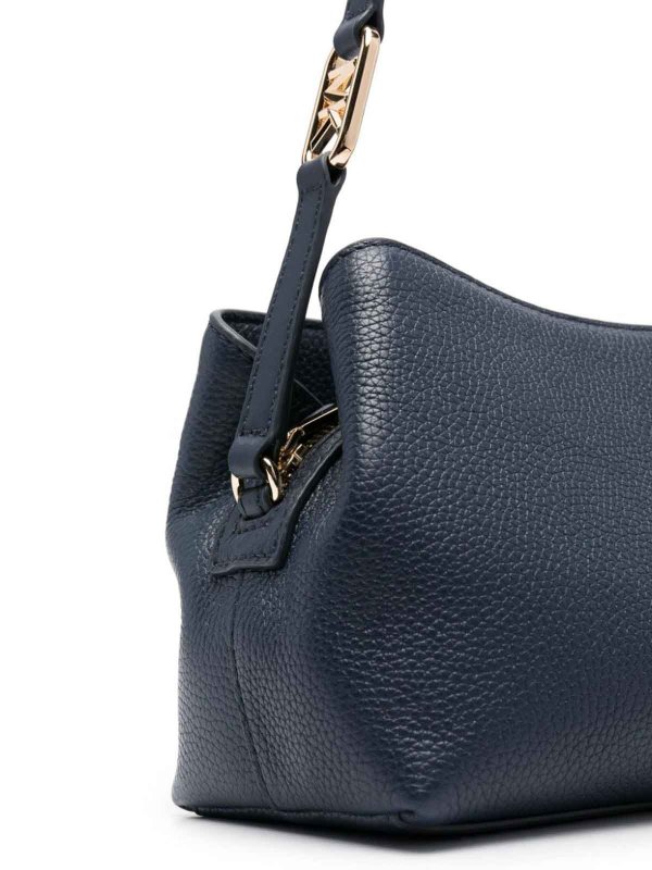 Buy the Michael Kors Blue Pebbled Leather Crossbody Bag