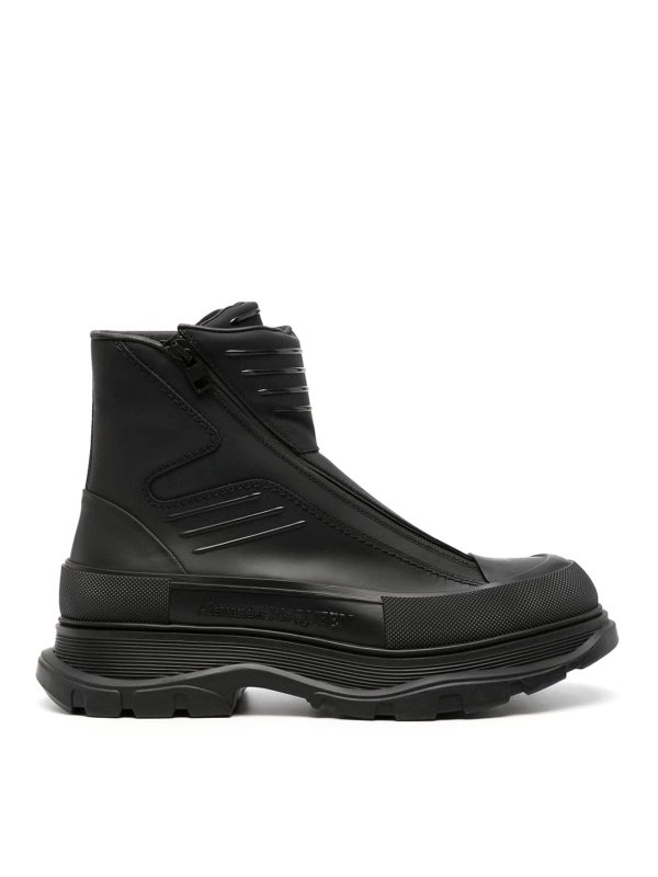 ALEXANDER MCQUEEN: ankle boots - Tread slick leather ankle boots