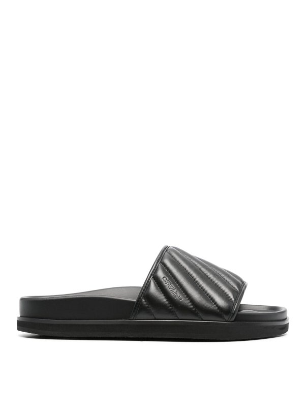 OFF-WHITE: Chanclas de playa - Chanclas - Negro