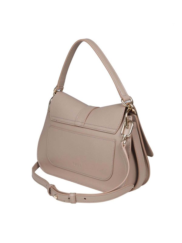 FURLA: cross body bags online - Flow handbag in greige leather