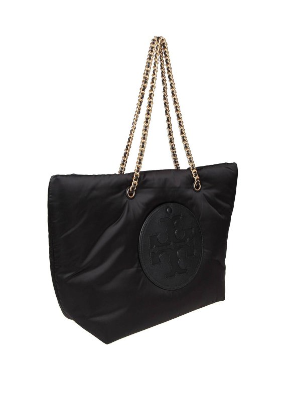 The Best Shops TORY BURCH: totes bags - Ella puffy shopping in black nylon