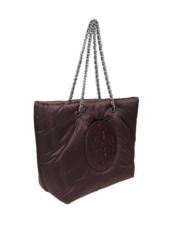 TORY BURCH: totes bags online - shopping Ella puffy in tempranillo color