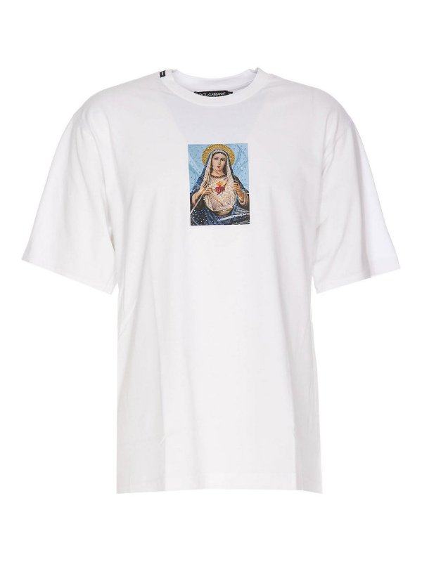 Dolce & Gabbana Printed t-shirt with termostrass|G8PN9ZG7KY9W0800