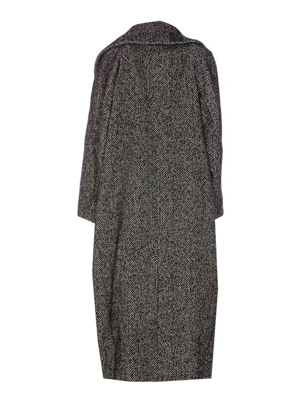 GANNI: short coats online - Herringbone coat