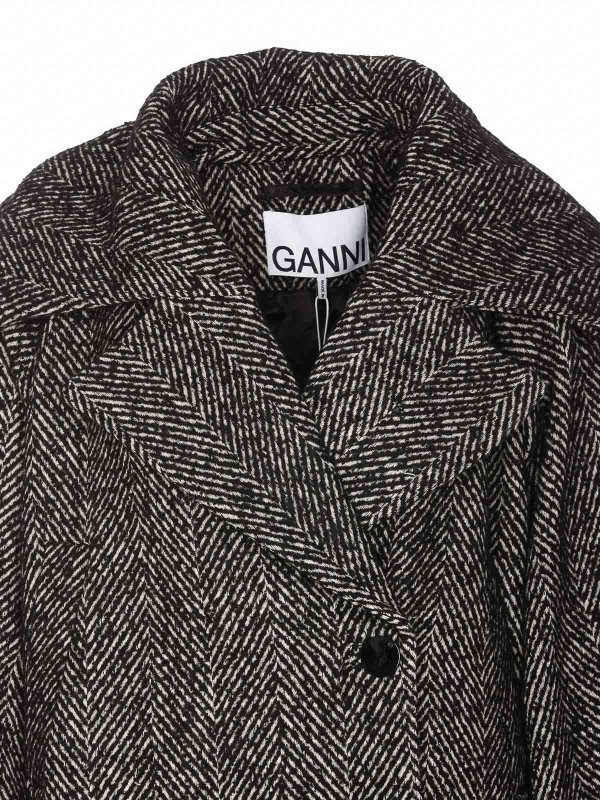 Herringbone coat shop online: GANNI