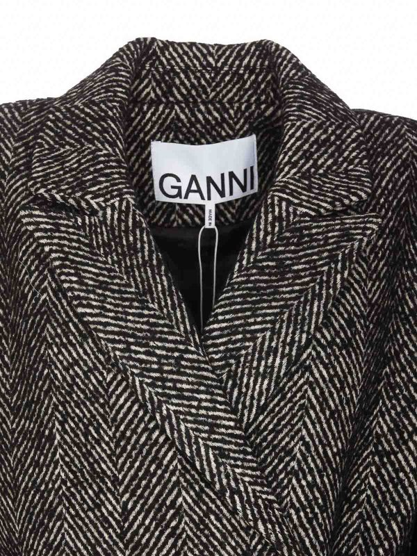 Herringbone jacket shop online: GANNI