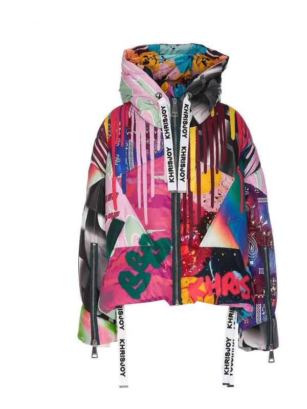 KHRISJOY: casual jackets - Puff khris graffiti patch down jacket