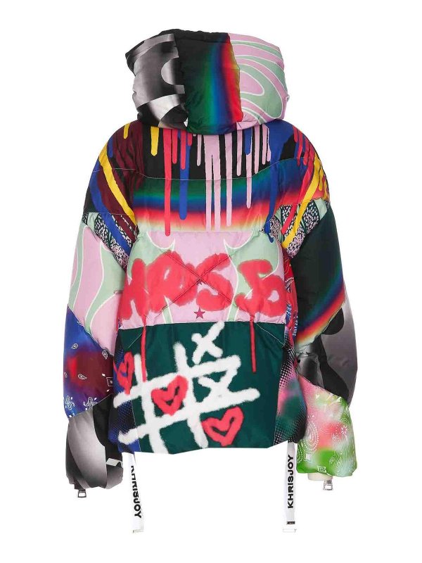 KHRISJOY: casual jackets online - Puff khris graffiti patch down jacket