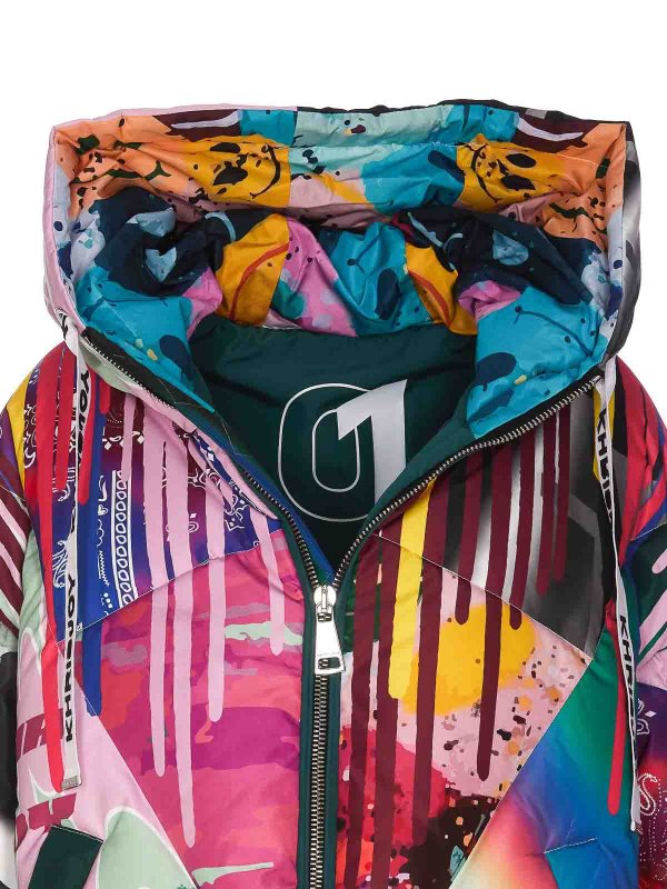 Puff khris graffiti patch down jacket shop online: KHRISJOY