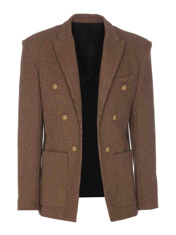 Balmain: short coats - Houndstooth coat