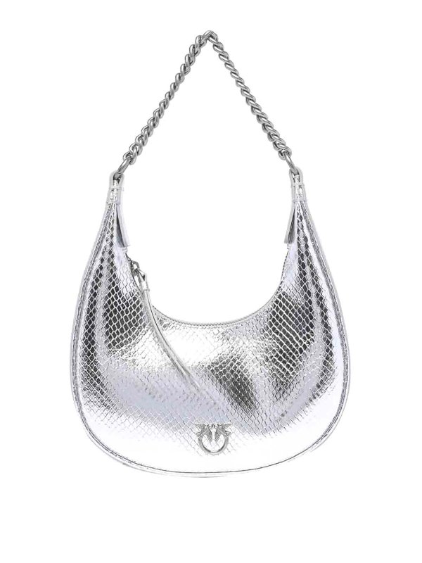Pinko: Handtaschen - Shopper - Silber