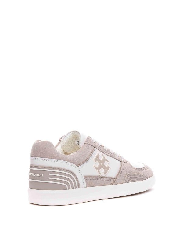 Tory Burch Clover Metallic Low-Top Court Sneakers