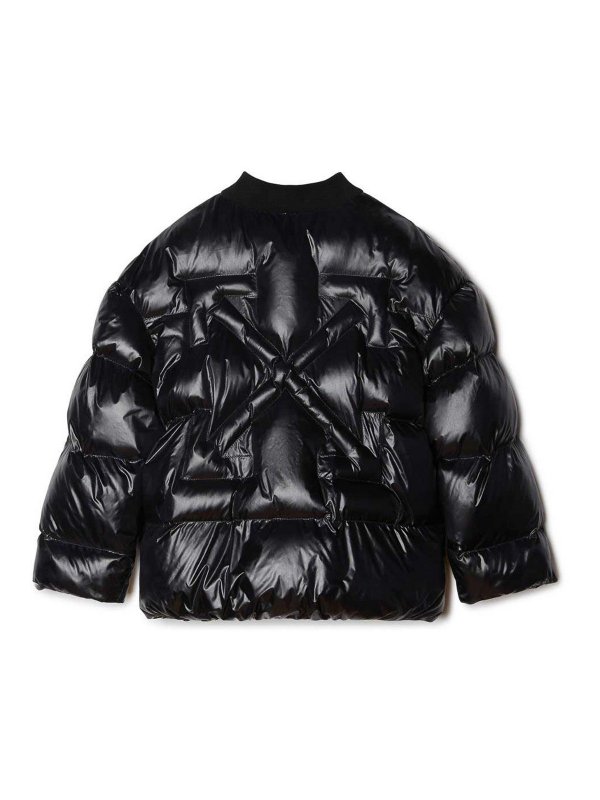 OFF-WHITE: casual jackets online - Black nylon boy off white padded jacket