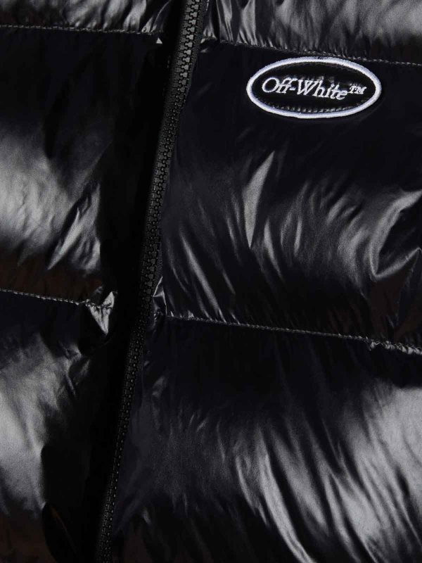 The Best Shops OFF-WHITE: casual jackets - Black nylon boy off white padded jacket