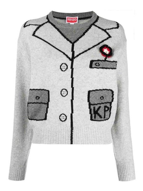 KENZO: Pull col rond - Pull Col Rond - Gris