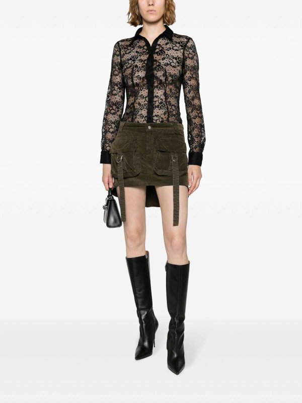 The Best Shops Liu Jo: shirts - Floral-Lace Semi-Sheer Shirt