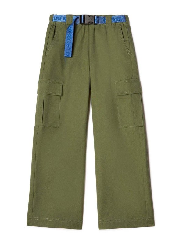 OFF-WHITE: Trousers Shorts - Logo-Belt Cargo Trousers