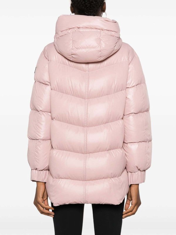 PEUTEREY: casual jackets online - Powder Pink Logo-Patch Quilted Jacket